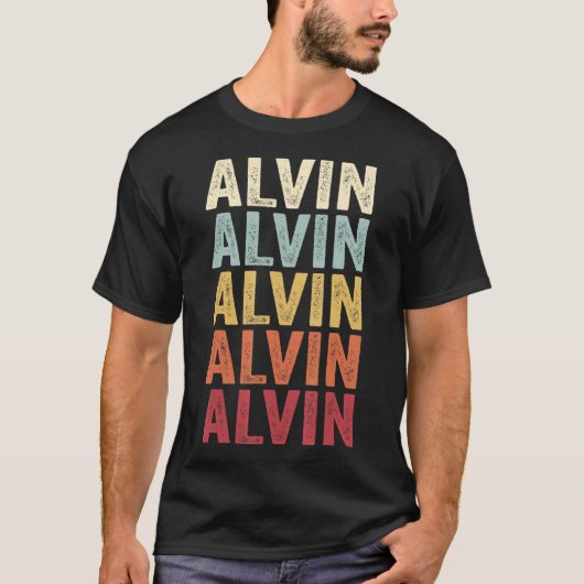 Alvin Texas Alvin TX Retro  tekst T-shirt (Voorkant)