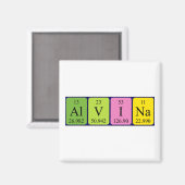 Alvina periodieke lijstnaam magnet (Voorkant / Achterkant)