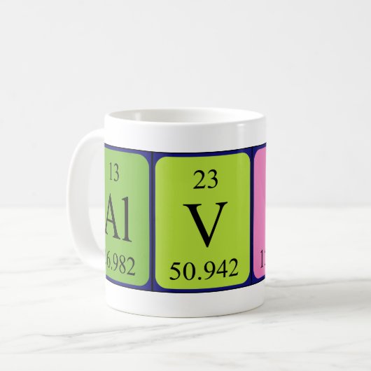 Alvina periodieke lijstnaam mok (Voorkant links)