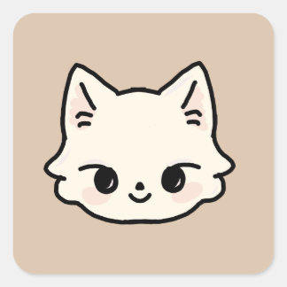 alvine fox vierkante sticker