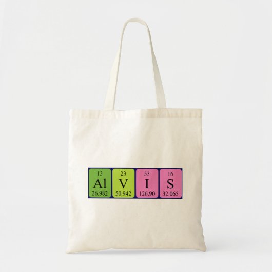 Alvis periodieke lijstnaam canvas tas (Voorkant)