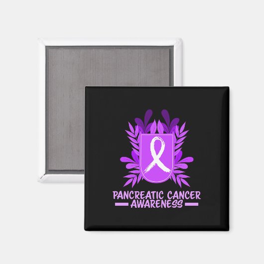 Alvleesklier Kanker Awareness Maand Paarse Lint FL Magneet (Voorkant / Achterkant)