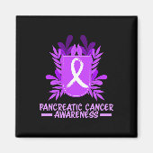 Alvleesklier Kanker Awareness Maand Paarse Lint FL Magneet (Voorkant)
