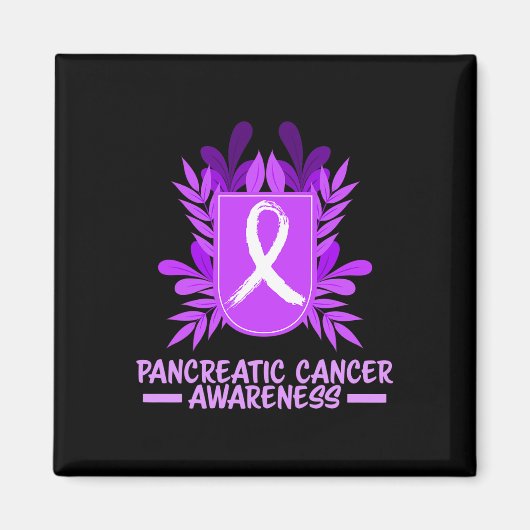 Alvleesklier Kanker Awareness Maand Paarse Lint FL Magneet (Voorkant)