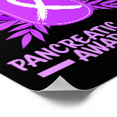 Alvleesklier Kanker Awareness Maand Paarse Lint FL Poster (Hoek)