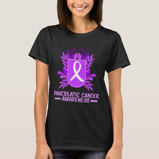 Alvleesklier Kanker Awareness Maand Paarse Lint FL T-shirt (Voorkant)