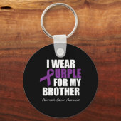 Alvleesklier kankerbewustzijn Ik Draag Paarse voor Sleutelhanger (Voorkant)