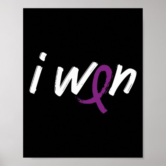 Alvleesklier kankerbewustzijn - ik won overlevings poster (Voorkant)