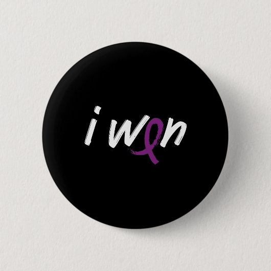 Alvleesklier kankerbewustzijn - ik won overlevings ronde button 5,7 cm (Voorkant)