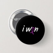 Alvleesklier kankerbewustzijn - ik won overlevings ronde button 5,7 cm (Voorkant /achterkant)
