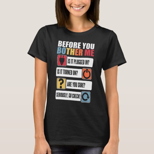 Alvorens u me Beheerder van Sysadmin verbindt T-shirt (Voorkant)