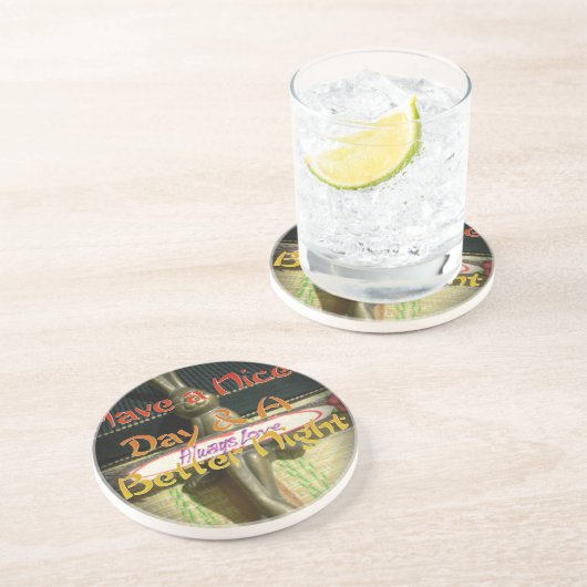 Alwaus Love Hakuna Matata hebben een mooie dag en  Zandsteen Onderzetter (Zijkant)