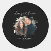 Always And Forever Couple Photo  Ronde Sticker (Voorkant)