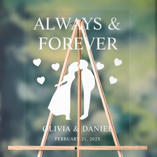 Always and Forever Custom Wedding Acryl Bord (Neutraal)