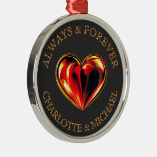 Always And Forever Love Heart Soulmate Name Metalen Ornament