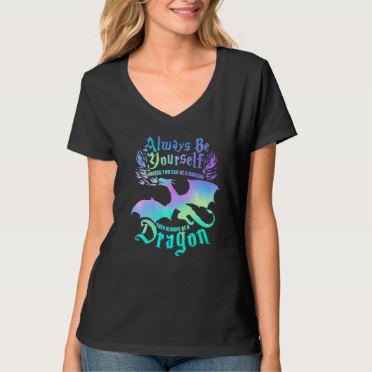 Always Be A Dragon Unless Can Be Yourself Kids Dr T-shirt (Voorkant)