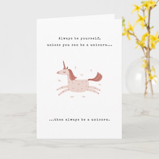 Always be a Unicorn Birthday Kaart (Gele Bloem)