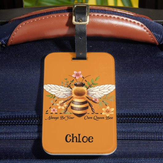 Always be your own Queen Bee. Personalized Bagagelabel (Voorkant Insitu 2)