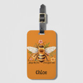Always be your own Queen Bee. Personalized Bagagelabel (Voorkant (verticaal))