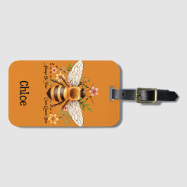 Always be your own Queen Bee. Personalized Bagagelabel