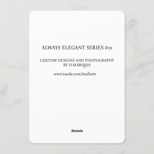 ALWAYS ELEGANT #10 FEESTDAGENKAART (Achterkant)