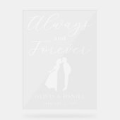 Always & Forever Minimal Elegant Wedding Welcome Acryl Bord (Voorkant)