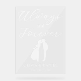 Always & Forever Minimal Elegant Wedding Welcome Acryl Bord
