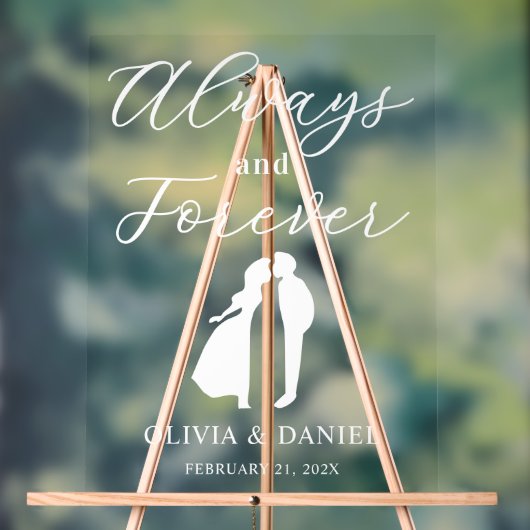 Always & Forever Minimal Elegant Wedding Welcome Acryl Bord (Neutraal)