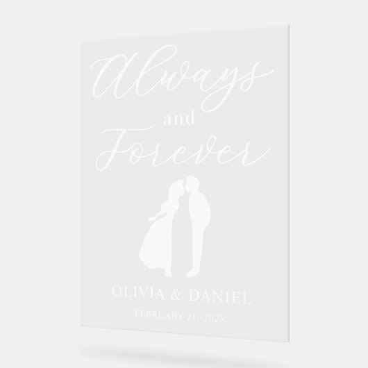 Always & Forever Minimal Elegant Wedding Welcome Acryl Bord (Hoek)