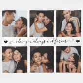 Always & Forever Modern 6 Photo Collage Fleece Deken (Voorkant (Horizontaal))