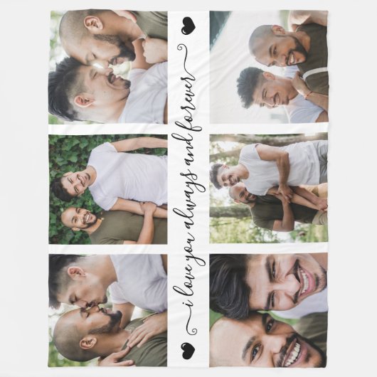 Always & Forever Modern 6 Photo Collage Fleece Deken (Voorkant)