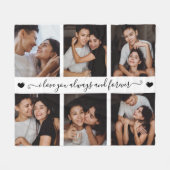 Always & Forever Modern 6 Photo Collage Fleece Deken (Voorkant (Horizontaal))