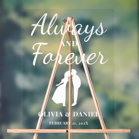 Always & Forever Personalized Wedding Welcome Acryl Bord (Neutraal)