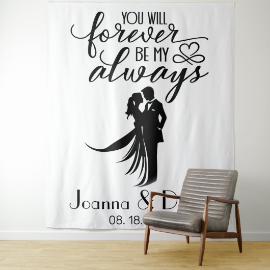 Always & Forever Silhouette Backdrop Wandkleed (In situ)