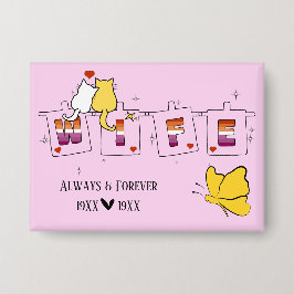 Always & Forever Sunset Lesbische Vlag Echtgenote  Button