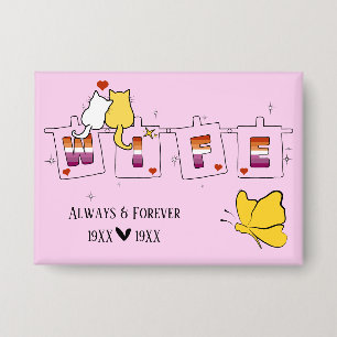 Always & Forever Sunset Lesbische Vlag Echtgenote Button