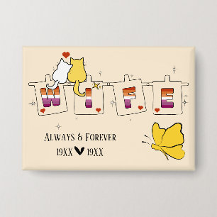 Always & Forever Sunset Lesbische Vlag Echtgenote  Button