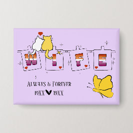 Always & Forever Sunset Lesbische Vlag Echtgenote  Button