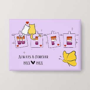 Always & Forever Sunset Lesbische Vlag Echtgenote Button