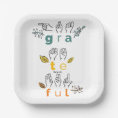 Always Grateful Sign Language Papieren Bordje (Voorkant)