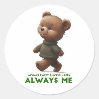 Always Happy and Positive | Adorable Gift Ronde Sticker