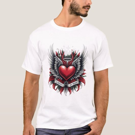 Always In Heart Typography T-Shirt (Voorkant)