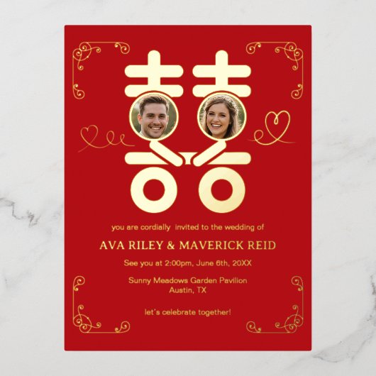 always in love foil invitation postcard folie uitnodiging briefkaart (Voorkant)