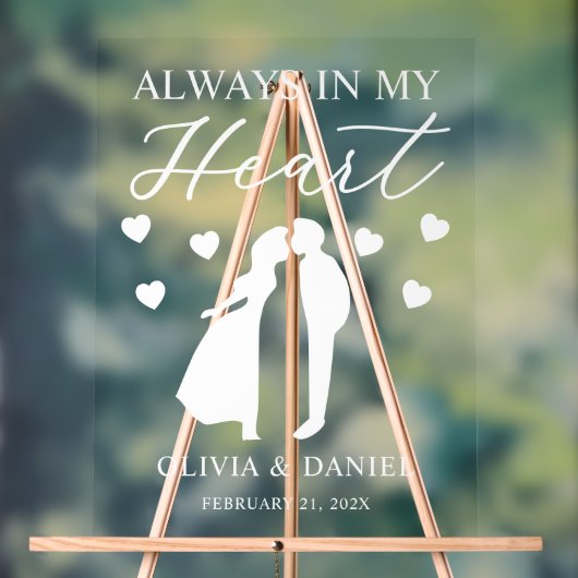 Always in My Heart Custom Wedding Acryl Bord (Neutraal)
