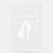 Always in My Heart Custom Wedding Acryl Bord (Hoek)