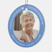 Always in Our Heart Funeral Memorial Photo  Keramisch Ornament (Links)
