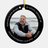 Always in Our Hearts Funeral Memorial Photo  Keramisch Ornament (Voorkant)