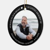Always in Our Hearts Funeral Memorial Photo  Keramisch Ornament (Links)