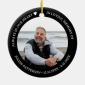 Always in Our Hearts Funeral Memorial Photo  Keramisch Ornament (Achterkant)