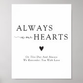 Always In Our Hearts Wedding Remembrance Sign Poster (Voorkant)